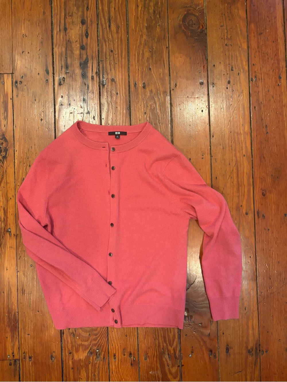 Uniqlo Coral Pink Button-Front Women's Cardigan